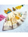 Traditional Festive Off-White and Mustard Lehanga Set