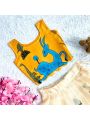 Traditional Festive Off-White and Mustard Lehanga Set