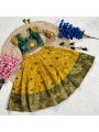 Traditional Mustard Yellow and Green Lehanga Set