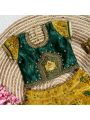 Traditional Mustard Yellow and Green Lehanga Set