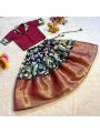 Designer Traditional Maroon & Navy BlueZari Silk Lehanga Set