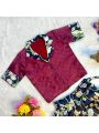 Designer Traditional Maroon & Navy BlueZari Silk Lehanga Set