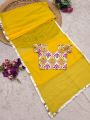 Ethnic Elegant Traditional Yellow Georgette Kids Lehanga Saree