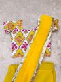 Ethnic Elegant Traditional Yellow Georgette Kids Lehanga Saree