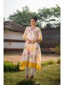 Elegant Ethnic Off White Cotton  Kurta Pant Set