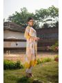 Elegant Ethnic Off White Cotton  Kurta Pant Set