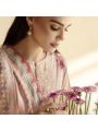 Elegant Traditional Blush Pink Lawn Floral Embroidered Straight Suit