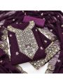 Ethnic Traditional Royal Purple Georgette Straight Suit