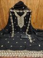 Ethnic Festive Black Georgette Straight Suit