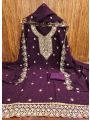 Ethnic Traditional Royal Purple Georgette Straight Suit