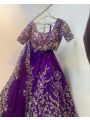 Elegant Traditional Deep Purple Faux Georgette Lehanga Set