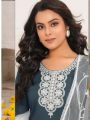 Ethnic Traditional Grey  Rayon Straight Suit