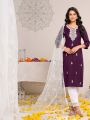 Ethnic Traditional Festive Royal Purple Straight Suit