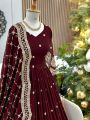 Ethnic Festive Maroon Georgette Anarkali Suit