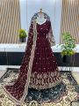Ethnic Festive Maroon Georgette Anarkali Suit