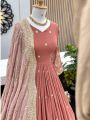 Ethnic Traditional Peach Georgette Anarkali Suit