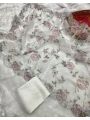 Ethnic Festive Traditional White Floral Pure Organza Saree