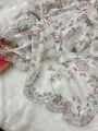 Ethnic Festive Traditional White Floral Pure Organza Saree