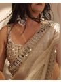 Elegant Traditional  Ivory Satin Organza Saree 