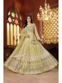 Elegant Festive Wedding  Lime Green Net Lehanga Suit
