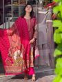 Ethnic Festive Traditional Rani Pink Muslin Silk Straight Suit