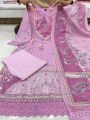 Elegant Festive Traditional Lilac  Soft Muslin Straight Style Suit 