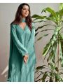 Ethnic Festive Green Chikankari Long Salwar Kurti Plazo Suit
