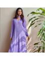 Ethnic Festive Lavender Chikankari Long Salwar Kurti Plazo Suit