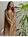 Ethnic Festive Traditional Brown  Chikankari Long Salwar Kurti Plazo Suit