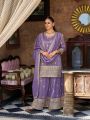 Elegant Festive Traditional Lavender Shimmer  Embroidered Plazo Suit