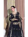 Authentic Elegant Festive Black Crepe Silk Lehanga Set