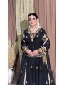 Authentic Elegant Festive Black Crepe Silk Lehanga Set