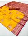 Elegant Ethnic Traditional Bright Yellow Paithani Silk Saree