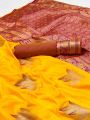 Elegant Ethnic Traditional Bright Yellow Paithani Silk Saree