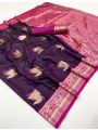 Authentic Ethnic Festive Wine Paithani Silk Saree