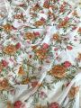 Elegant Festive Traditional White Georgette Floral Printed Saree