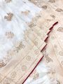 Authentic Festive Traditional Cream Art Silk Saree