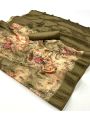 Ethnic Traditional Festive Olive Green Art Silk Saree 