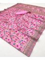 Authentic Ethnic Festive Bright Pink Graceful Pashmina Silk Saree