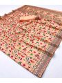 Ethnic Festive Traditional Peach Graceful Pashmina Silk Saree