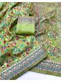Ethnic Traditional Elegant Green Pashmina Silk Saree