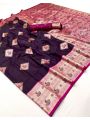Elegant Festive Heavy Traditional Deep Purple Paithani Silk Saree