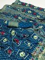 Traditional Festive Ethnic Peacock Blue Soft Moss Mellow Saree