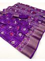 Festive Traditional Ethnic Purple Soft Moss Mellow Saree