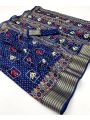 Ethnic Authentic Festive Navy Blue Soft Moss Mellow Saree