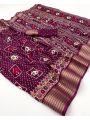 Authentic Traditional Festive Wine Soft Moss Mellow Saree