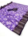 Elegant Ethnic Festive Royal Purple Soft Moss Mellow Saree