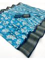 Elegant Ethnic Traditional Sky Blue Soft Moss Mellow Saree