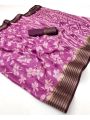 Elegant Ethnic Traditional Rose Pink Soft Moss Mellow Saree
