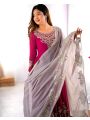 Elegant Heavy Hot Pink Georgette Embroidered Anarkali  Suit